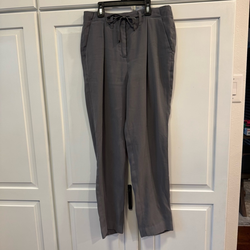 Armani Exchange Women's Pleat Drawstring Trouser Pants - Gray- Size 0